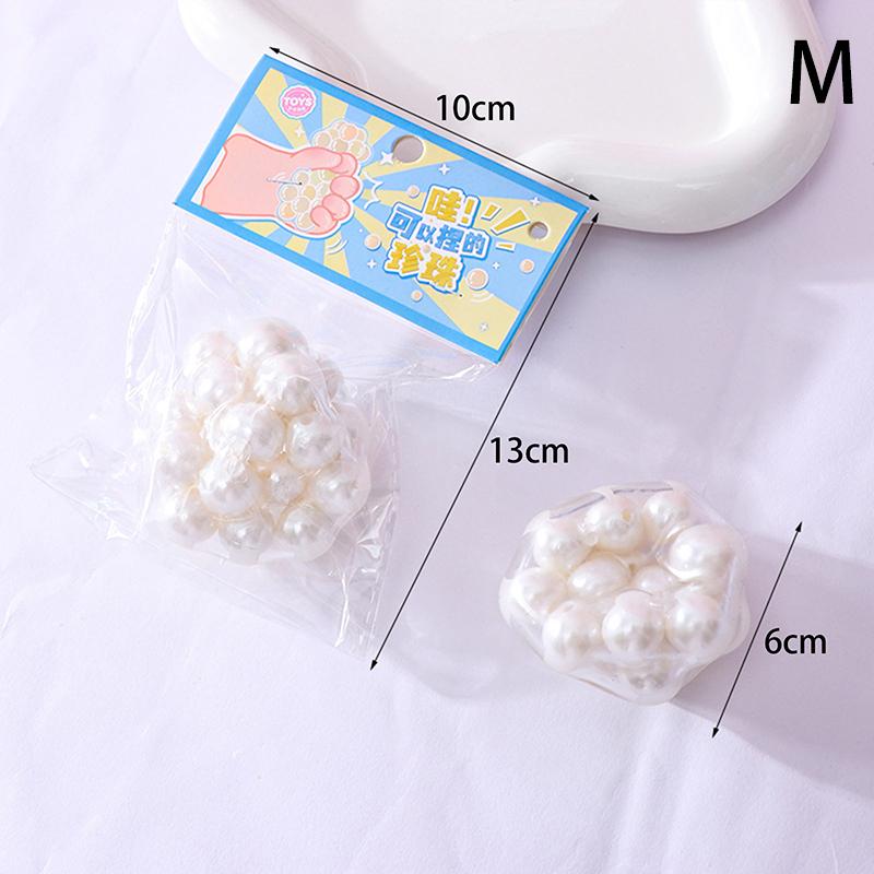Stress Relief Squeeze Pearl Balls Stress Ball Fidget Toy Glazed Beads Vent Ball Pearl Balls Party Kids Fidgeting Girl Baby Toy