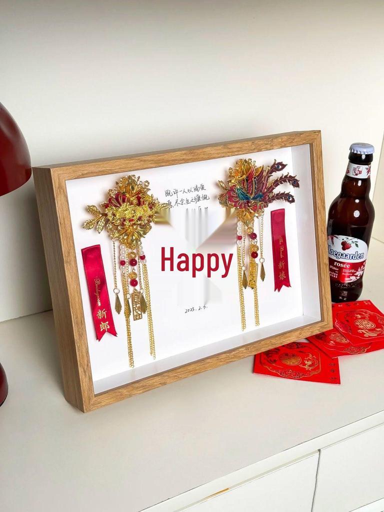 Premium Dragon and Phoenix Wedding Corsage Set for Bride and Groom - Elegant Boutonniere Pins