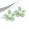 New Colorful Acrylic Flower Stud Earrings for Women Summer Fashion Five Petal Floral Resin Earring Statement Jewelry Daily Gifts