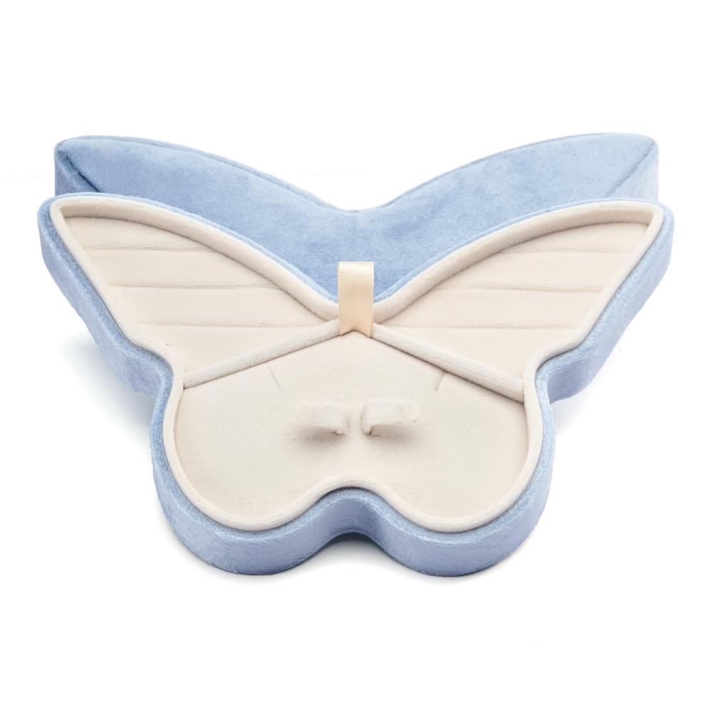 Hot Sale Butterfly Shaped Velvet Ring Boxes Custom Logo Luxury Portable Jewelry Storage Box Wedding Valentine Gift Box Velvet