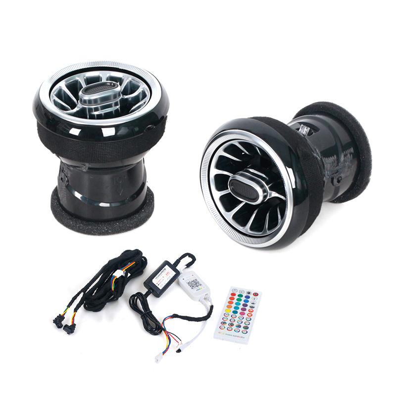 2PCS LED Front Dashboard AC Air Condition Vent Outlet Turbo Interior Trim Car Accessories For Mazda 3 2006-2012