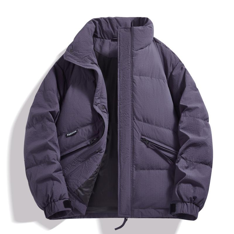 

Down jacket men s winter new men s thickened warm stand-up collar fashion casual winter wear solid color versatile jacket 5XL