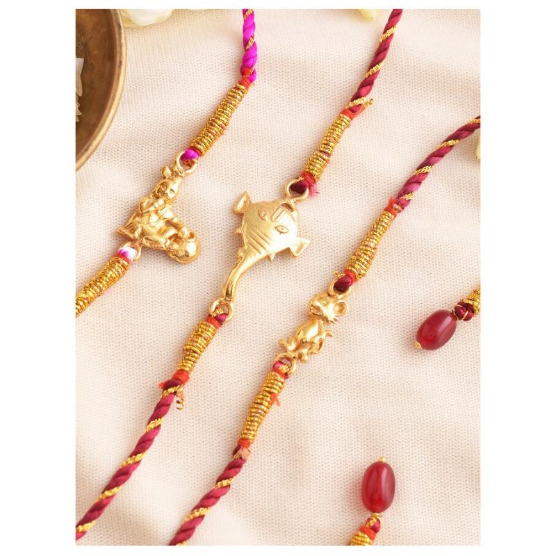 Wind Golden Statue Woven Necklace Traditional Elephant God Mouse God Multi-Element Niche Ethnic Style Accessories Single Item