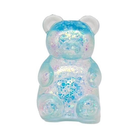 Clear Bear Squeeze Toy Anxiety Stress Relief Glitter Bear Stress Sugar Ball Sensory Toy Soft Stretchy Decompression Fidget