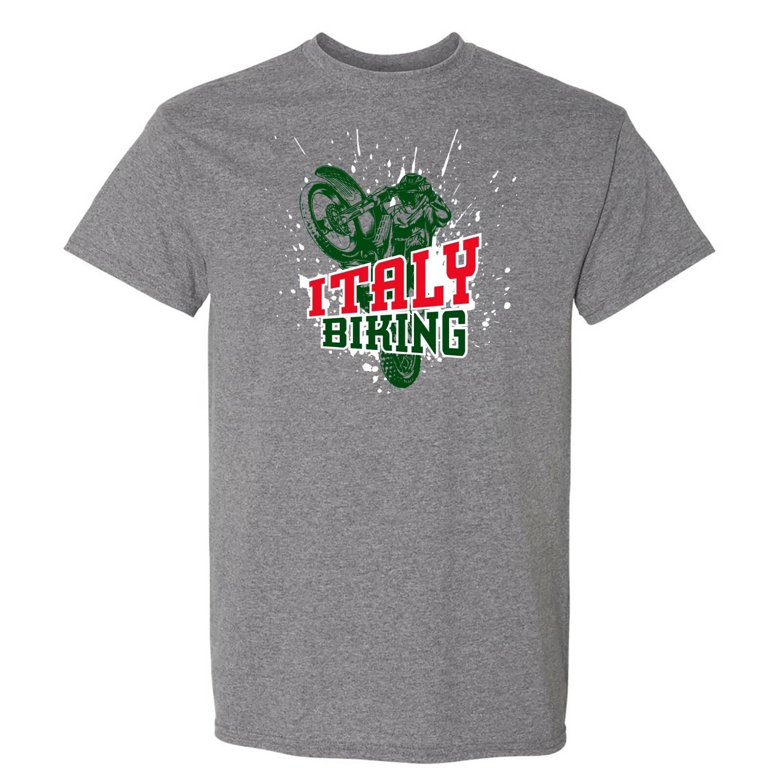 Italy Biking - Cycling Summer Sports T Shirt - Graphite Heather L