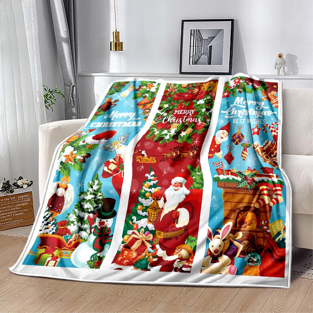 Merry Christmas Santa Claus Blankets are suitable for living rooms, bedrooms, camping, and other places, making them an ideal choice for gifts.