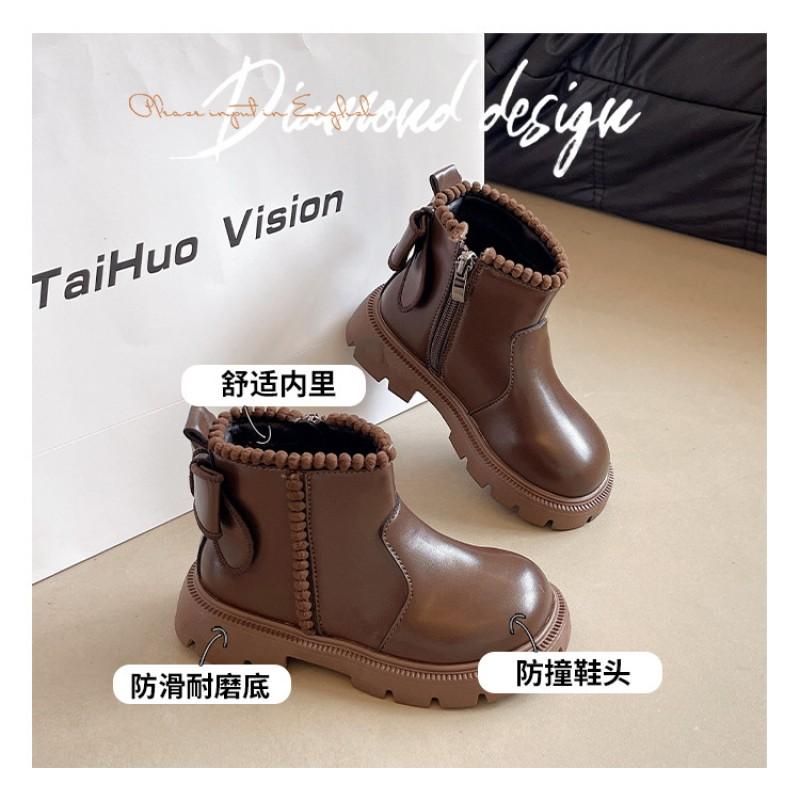 Girls Winter Boots Soft Sole Princess Martin Mid-Calf Style Fleece Lined Kids 4-16 Years