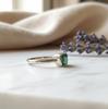Minimalist Emerald Ring, Boho Statement Ring, Handmade Jewelry, 925 Solid Sterling Silver, Green Gemstone, Emerald Cut Shape, Gift for Women