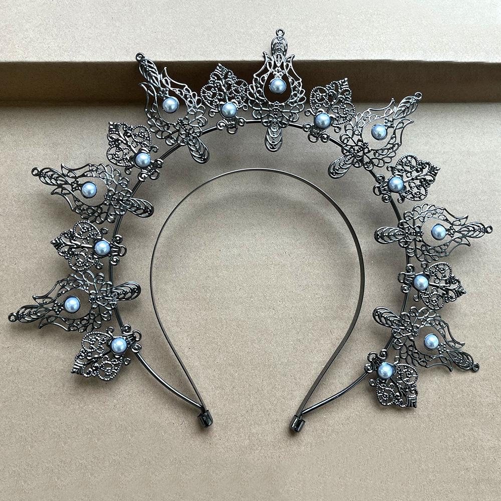 1pc Trendy Divine Halo Crown Baroque Neutral Tiara Party Banquet Holiday Exaggerated Eye-Catching Women Hair Accessory Crown