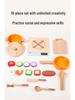 Kids' Wooden Cooking Set: Pretend Play Pots, Pans, and Utensils for Fun Simulation Cooking