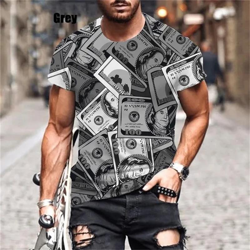 New Fashion Dollar Muži Ženy Jaro Léto Trička s krátkým rukávem 3D potiskem Neformální Móda Sportovní topy s kulatým výstřihem Trička