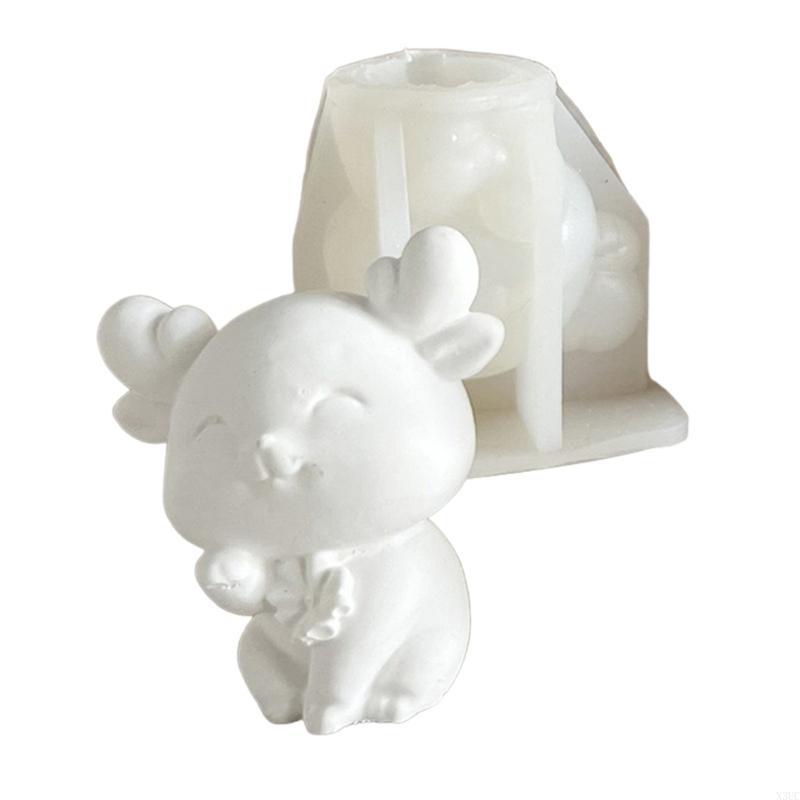 Handmade Rabbits Molds Cartoon Animal Silicone Molds Ornament Plaster Molds X3UC