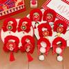 Chinese Style Red Bow Hair Ring Red Horsetail Holder Jubilant New Year Hair Rope  Winter