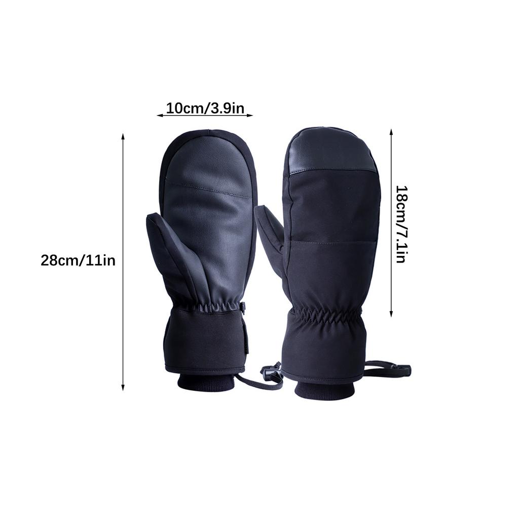 Skihandschuhe für Herren Damen Polyester PU Winddicht Wasserdicht Atmungsaktiv Snowboardhandschuhe mit Haken
