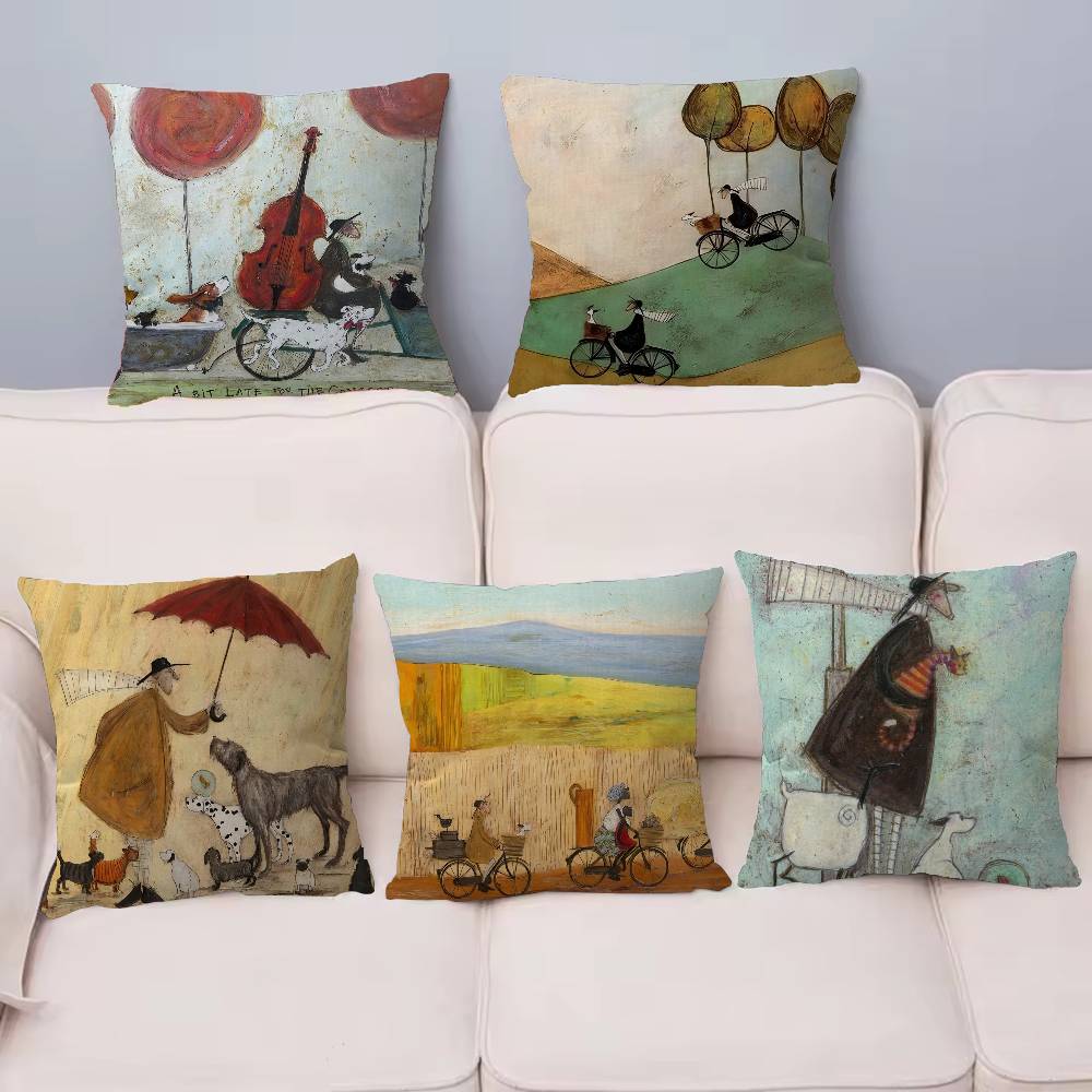 Fine Glasses Unisex Artist Sam Toft Cushion Cover Inches Farmhouse Decor Home Throw Pillow Covers For Couch Decorations