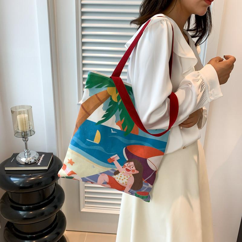 Adorable Large Capacity Women's Tote Bag Cute Cartoon Design For Everyday Use