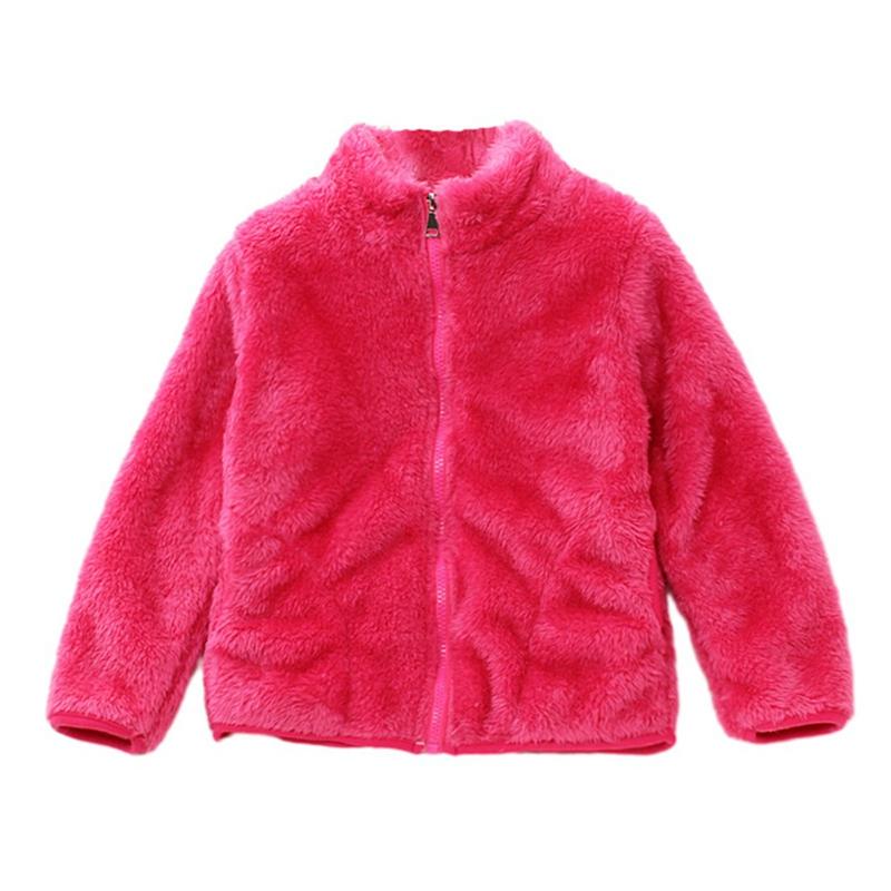 Pluszowy płaszcz zapinany na zamek dla dzieci w wieku 2-8 lat