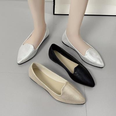 Moda feminina Slip on Loafers Respirável Stretch Ballet Raso Flats Soft Bottom Pontiagudo Toe plus size 43 Boat Shoes