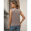 IHUASU Women's Summer Fashion Temperament Elegant Pleated V-neck Tank Top