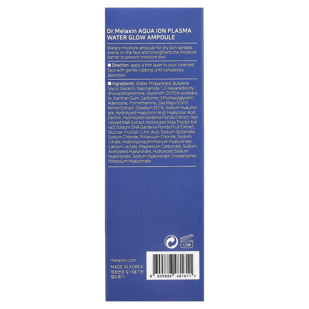 Dr.Melaxin, Aqua Ion Plasma, Water Glow Ampoule, 50Ml(1.69Fl Oz)