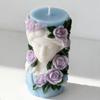 Flower Girl Embossed Cylinder Candle Silicone Mold For Handmade Candle Soap Chocolate Home Decoration and Resin Casting