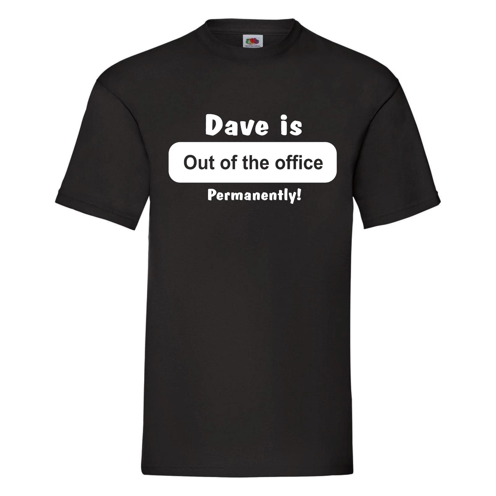 Personalised Retirement T-Shirt- Out of the Office Permanently - Retiring Gift L