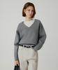 Siyajyu Sikn2181 Balloon V-Neck Loose Fit Knit_Melange Gray