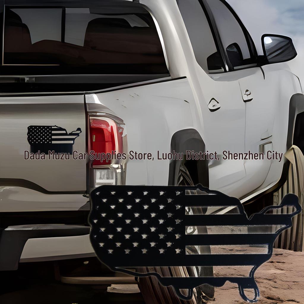 American Flag Map Metal Car Body Decorative Sticker (180mm×100mm)