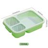 WORTHBUY Reusable Plastic Lunch Box For Student Divided Bento Box Outdoor Portable 3 Compartment Food Container Microwave Safe