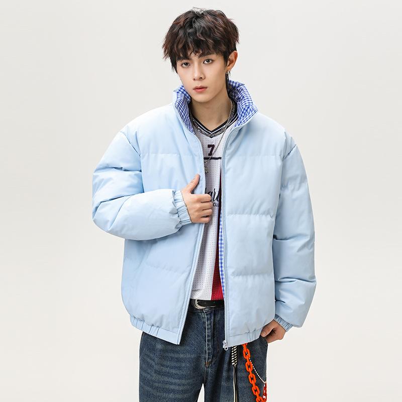 

Winter solid color cotton clothes for men and women are simple and casual, loose and loose, plus size thickened jackets, trendy cotton clothes 2XL