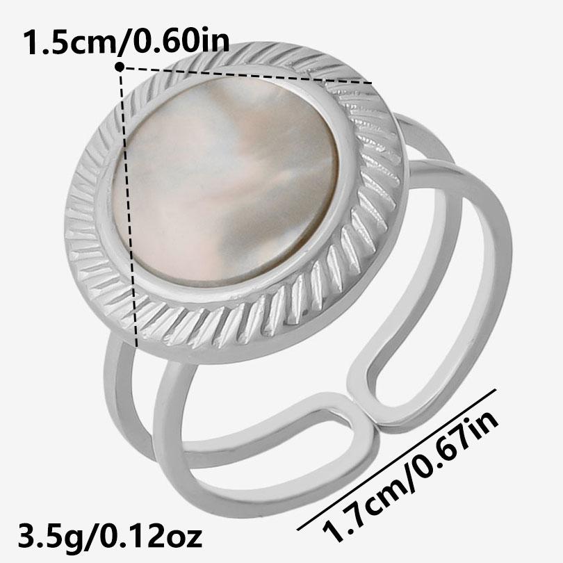 Exquisite White Shell Ring Silver Color Finger Jewelry Stainless Steel Rings For Women Men Accessories Beach Anillos Mujer Gift