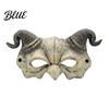 Ram Horn Demon Mask Halloween Mask Horror Devil Half Face Half-face Lightweight Gothic Masquerade for Cosplay Costume Party