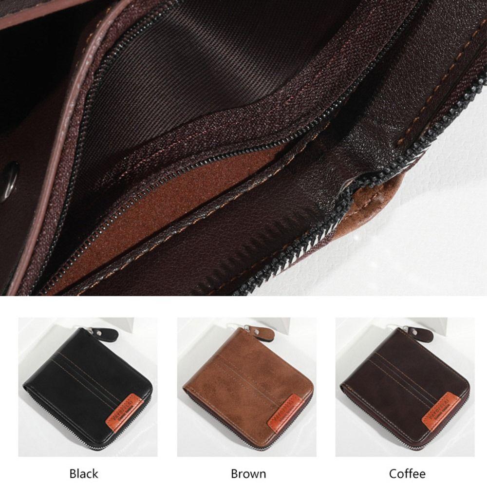 PU Leather Men's Wallet Short Student Purse New Business Wallet  Card Bag