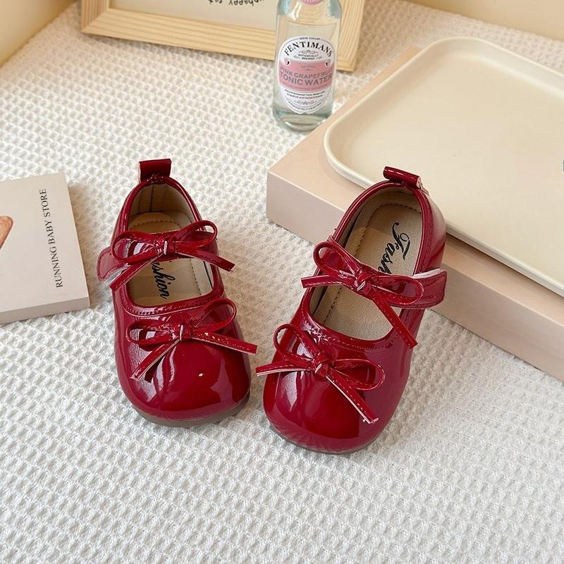 

Charming Double Bowknot Decorated Girl s Leather Shoes Holiday Party Versatile Princess Fashion Shoes Round Toe mary jane I06271 21 красный