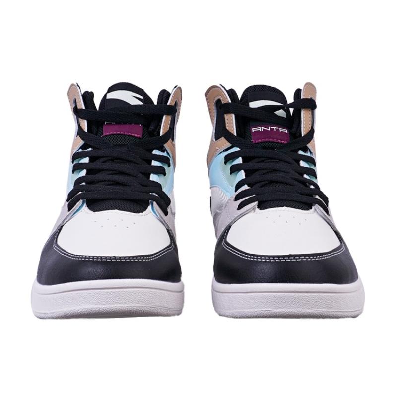 Anta Slip Resistant Abrasion Resistant High Top Skateboard Shoes Men's White Gray Brown Sneakers 112238067-4