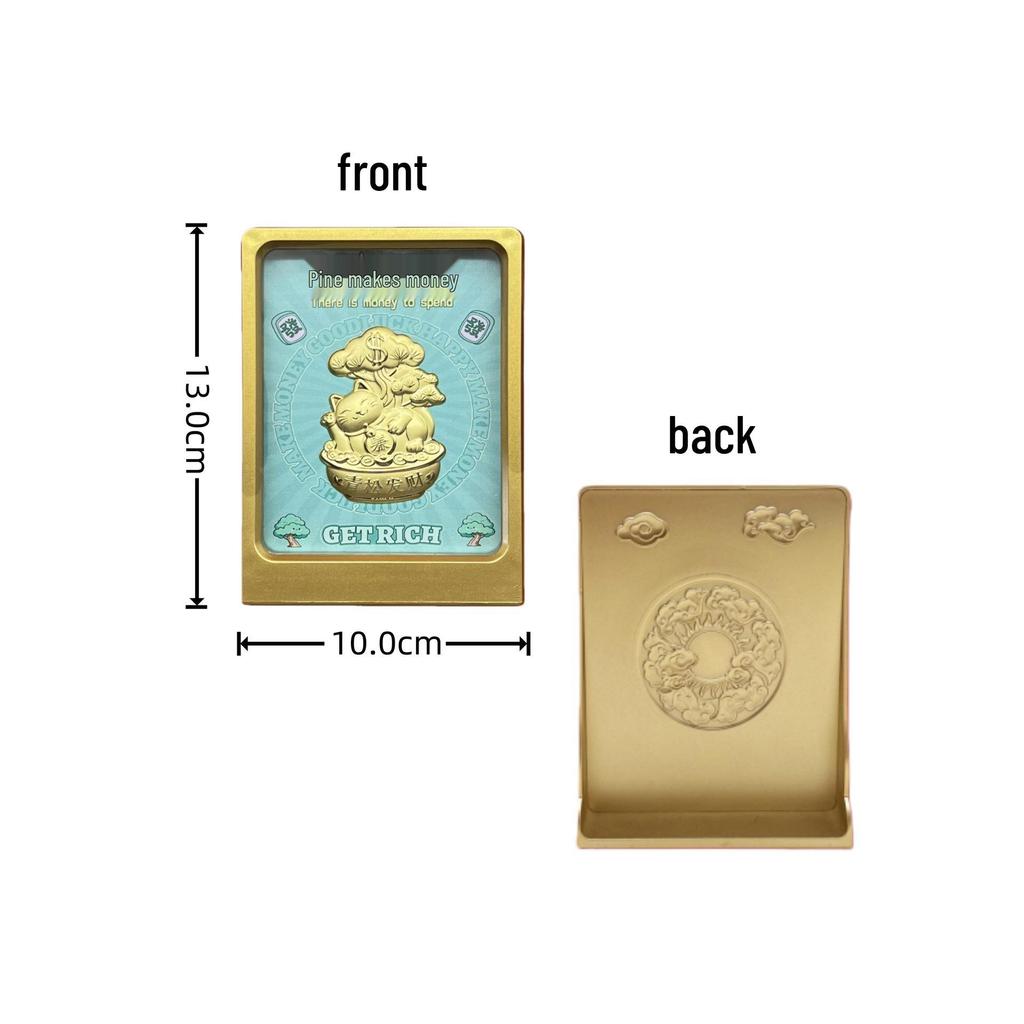 999 Fine Gold Pine Money Feng Shui Ornament Gift Box for Family and Friends