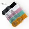 1 Paar Yoga-Socken mit rutschfestem Silikon-Greifer, atmungsaktiv, feuchtigkeitsableitend, professionelle Damen-Ballett-Tanz-Fitness-Pilates-Sport-Wadensocken