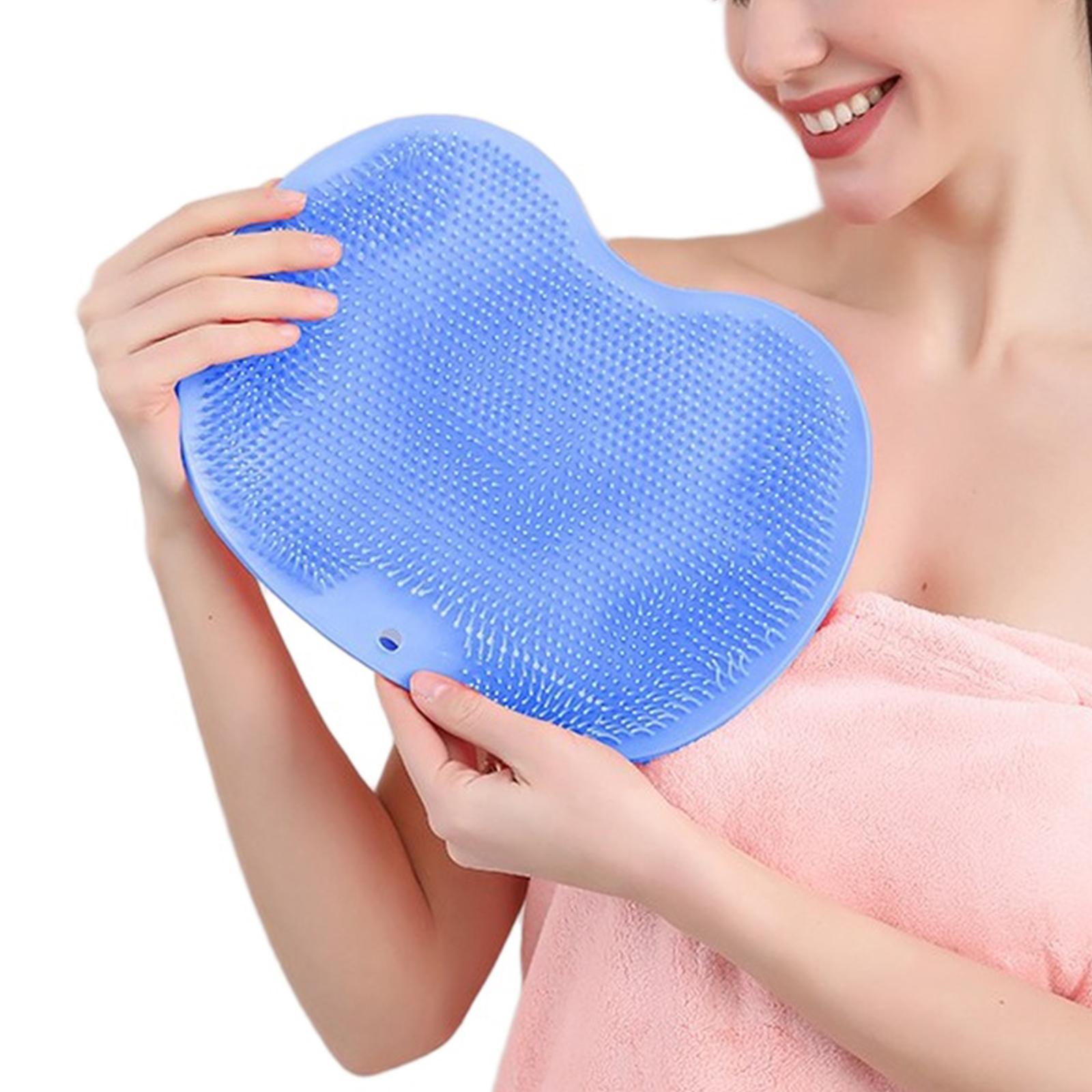 Foot Scrubber Mat Back Scrubber Shower Scrubber Wall Mount With Suction Blue