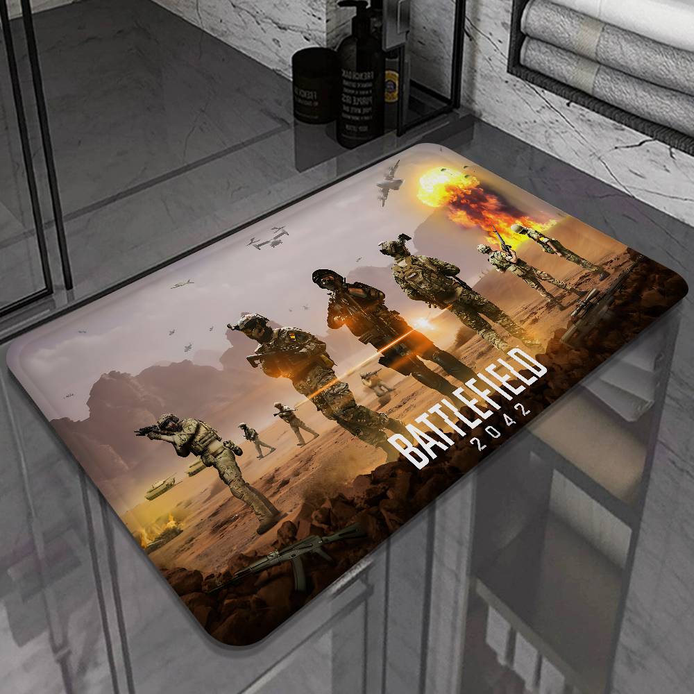 Game Battlefield 6 Door Mat Washable Non-Slip Living Room Sofa Chairs Area Mat Kitchen Doormat Area Rug
