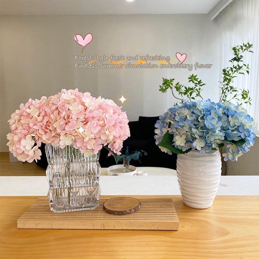 4pcs Hydrangea Artificial Flowers, 14In Realistic Hydrangea Flowers Bouquet Hydrangea Flowers Wedding Party Office Home Decor