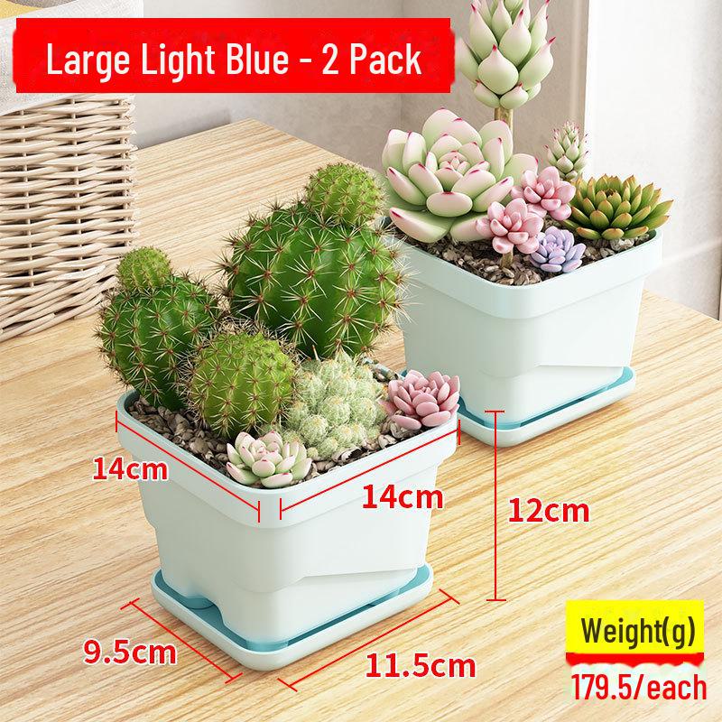 

Креативный дышащий квадратный цветочный горшок с поддоном - утолщенный пластик для дома или офиса