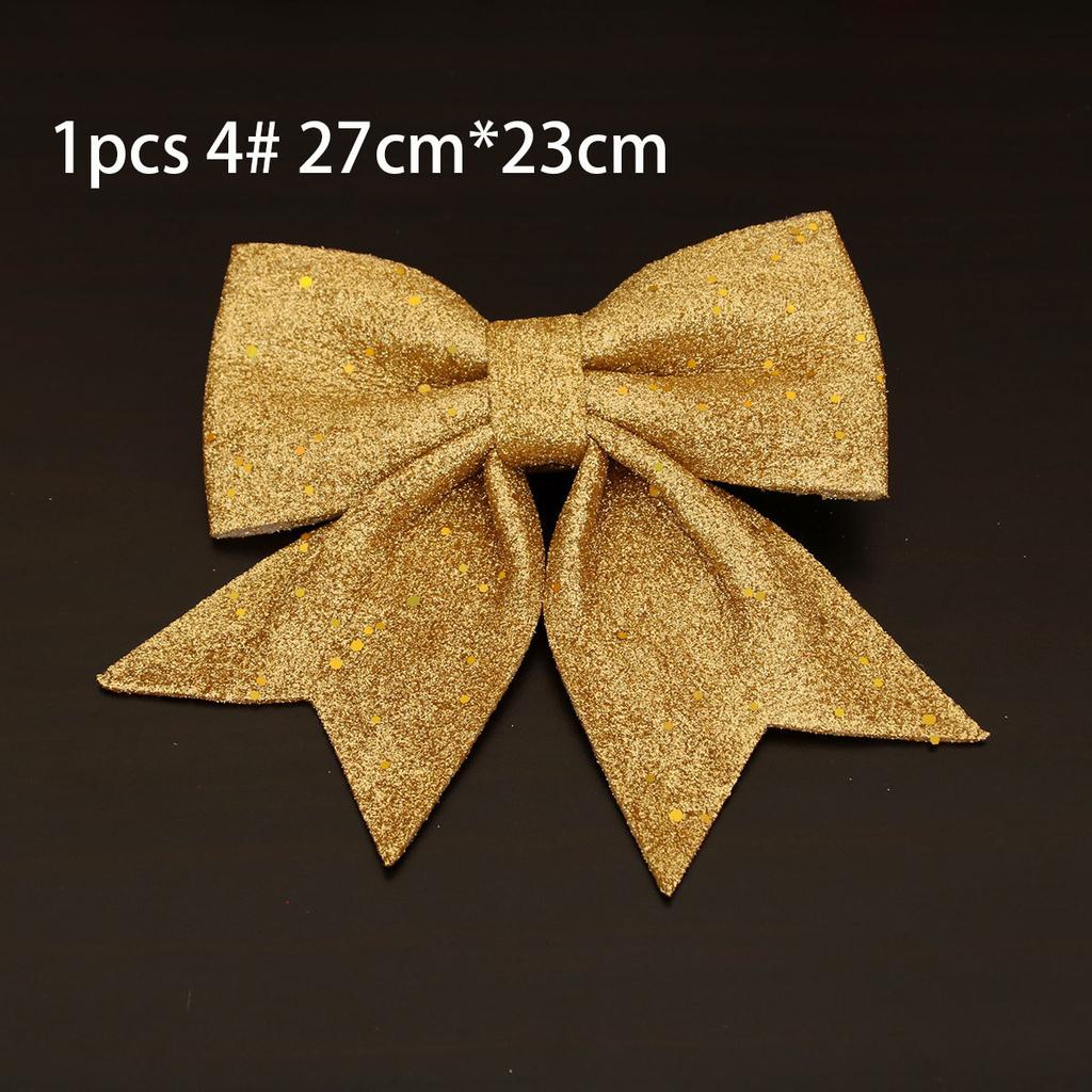 1/2Pcs Christmas Bows Hanging Decorations For Christmas Tree Diy Gold Silver Red Bowknot Pendant For Xmas Wreath New Year