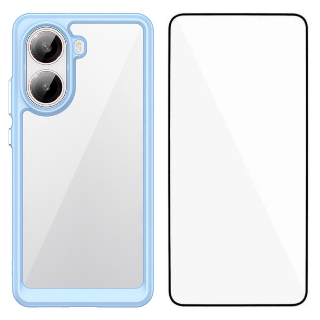 For Xiaomi Redmi Turbo 4 5G/Xiaomi Poco X7 Pro 5G Phone Case WANLONFENG XC Series TPU Acrylic Cover with Tempered Glass (Big Lens Hole)