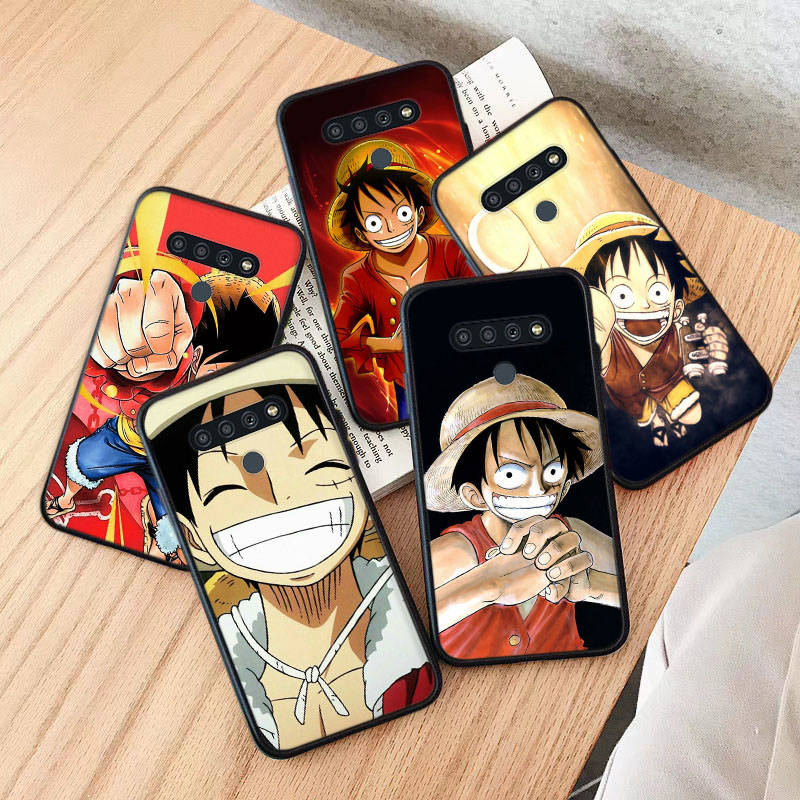 AD62 One Piece Luffy Black Case for iPhone 16 15 Plus 14 13 12 11 Pro 8 7 6S SE 5S X XR XS Max Realme C30 C33 C31 9I Huawei Y8P Y9 Sofe Cover