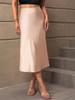 European & American Style Satin Midi Skirt - Spring/Summer 2025 - Elegant A-Line Polyester Skirt