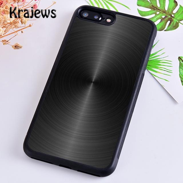 

Krajews Brushed Metal Texture Steel Phone Case Cover For iPhone 17 Air 16 15 14 plus 12 13 pro max coque Fundas iPhone 15plus