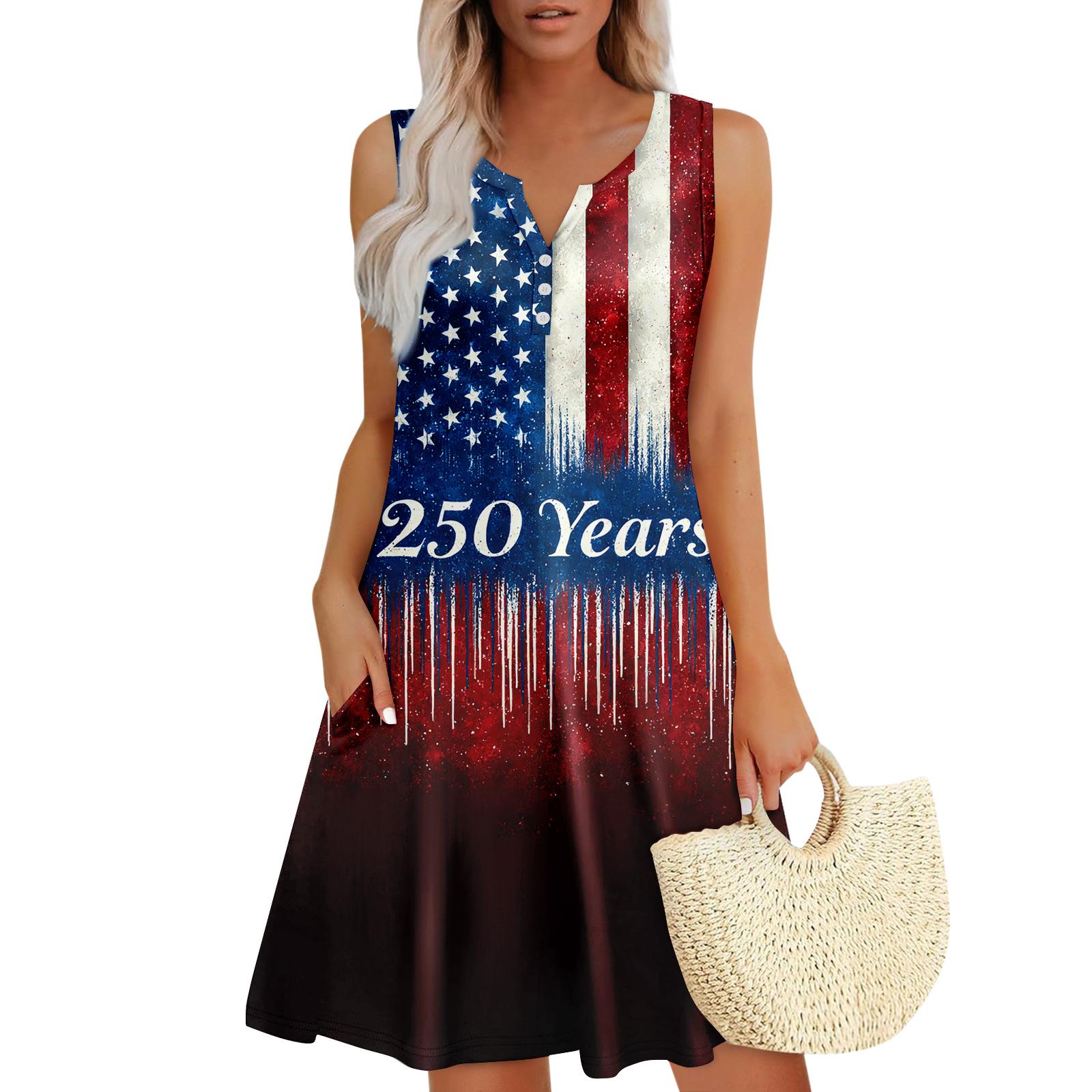 

Женские летние платья Свободные сарафаны без рукавов с V-образным вырезом Платье с карманами XXL чёрный