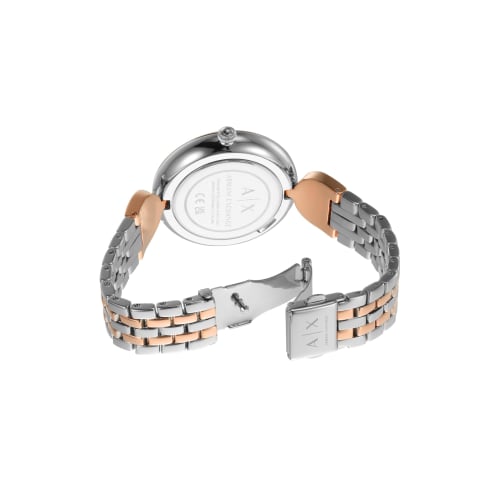 A|X Armani Exchange Women's Watch NA AX5383 Silver and Pink Gold
