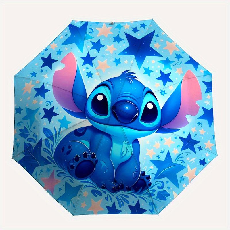 Disney Stitch,Starry,Fantasy Manual Opening and Closing Umbrella, 8-Rib Reinforced Folding Design, Lightweight