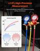 115 L/min AC Vacuum Pump and Gauge Set, Single Stage, Rotary Vane HVAC Air Vacuum Pump, A/C Refrigerant Manifold Gauge Kit, with Leak Detector, Carry